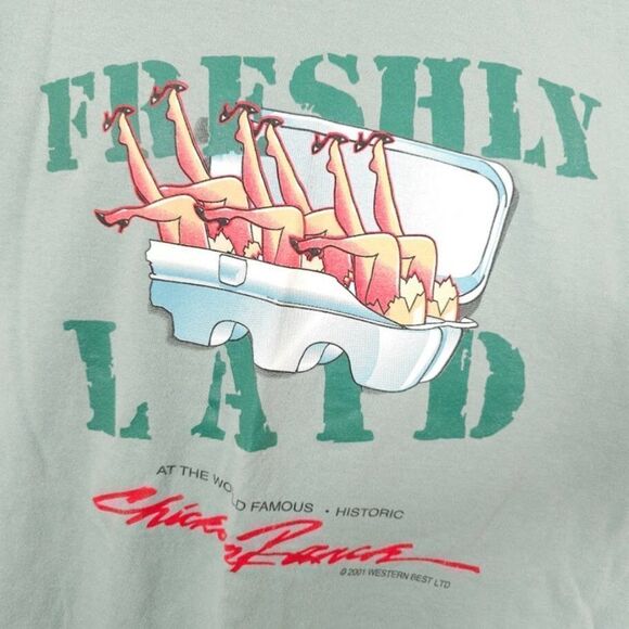 Vintage Chicken Ranch T Shirt Mens Size XL Y2K Freshly Laid Brothel Pahrump - Picture 2 of 6